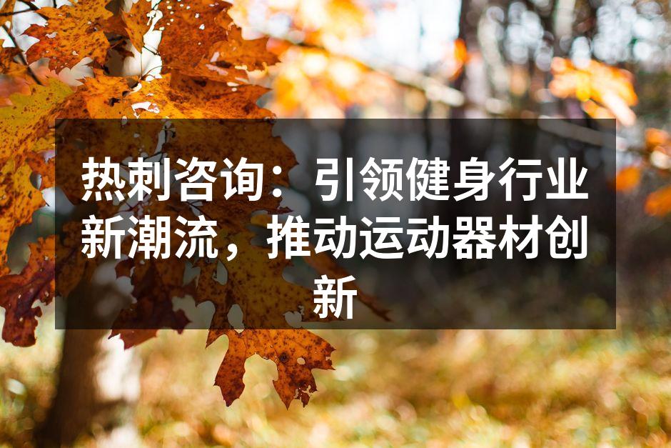 热刺咨询：引领健身行业新潮流，推动运动器材创新