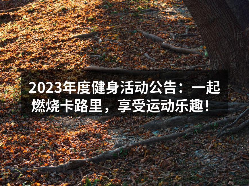 2023年度健身活动公告：一起燃烧卡路里，享受运动乐趣！
